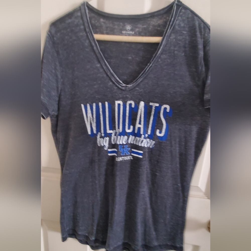 NWT University Of Kentucky UK V-Neck T-Shirt Gray